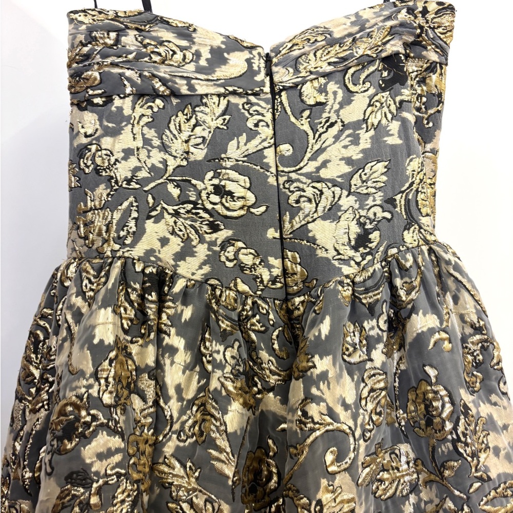 STUNNING Mac Duggal Gold & Grey Gown - Picture 2 of 5